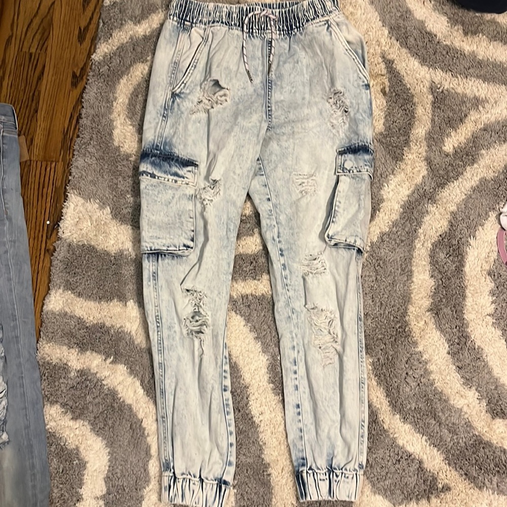 Bluenotes Denim high rise relaxed joggers. size small.